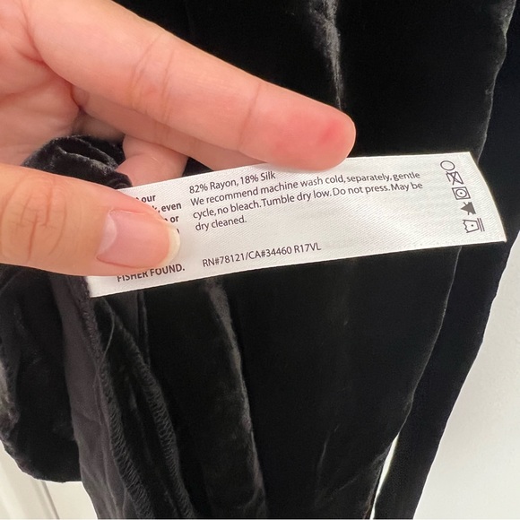 NWT Eileen Fisher Silk Blend Black Velvet Wrap Dress - Picture 9 of 12